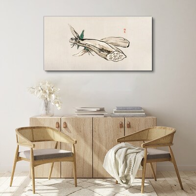 Butterfly on a lotus background Print on canvas