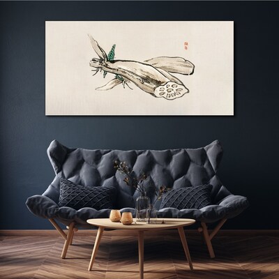 Butterfly on a lotus background Print on canvas