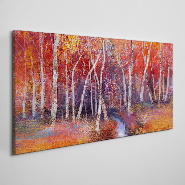Colorful autumn in the forest Canvas wall art