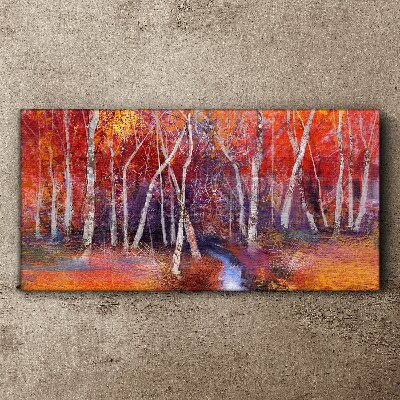 Colorful autumn in the forest Canvas wall art