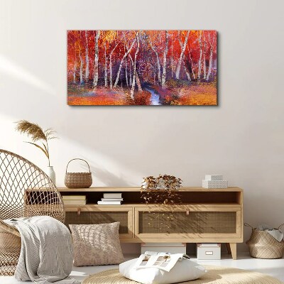 Colorful autumn in the forest Canvas wall art