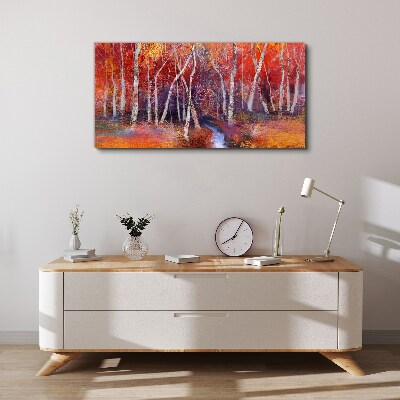 Colorful autumn in the forest Canvas wall art