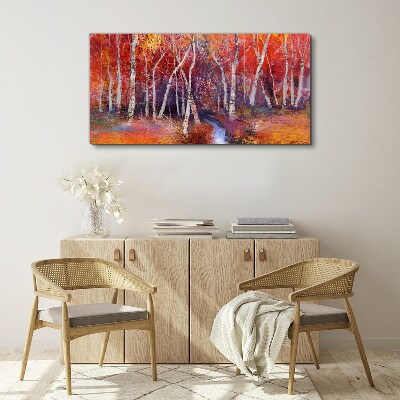 Colorful autumn in the forest Canvas wall art