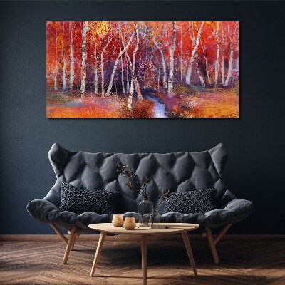 Colorful autumn in the forest Canvas wall art