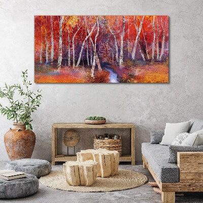 Colorful autumn in the forest Canvas wall art