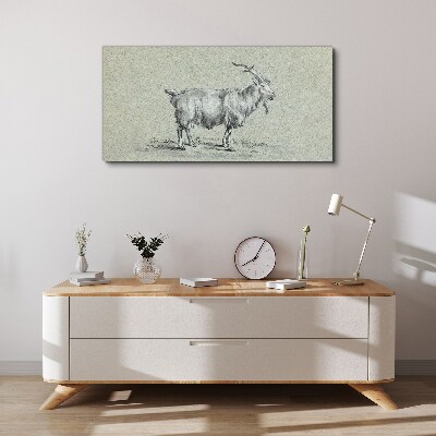 Modern animal goat Canvas Wall art