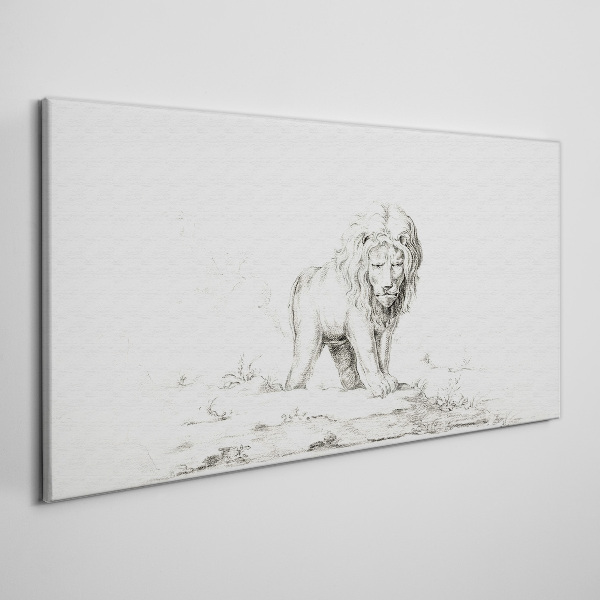 Lion in Contemplation Print on canvas