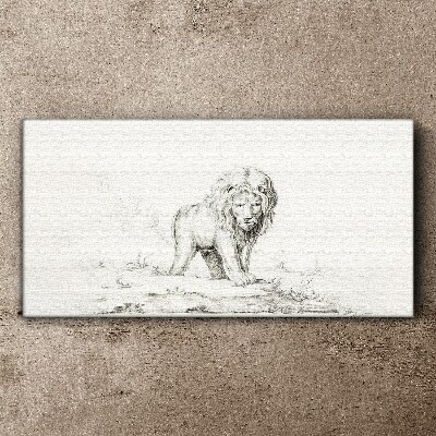 Lion in Contemplation Print on canvas