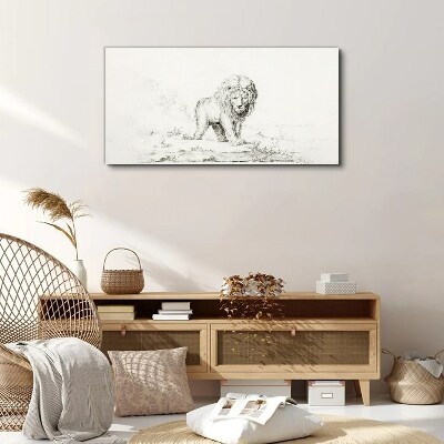 Lion in Contemplation Print on canvas