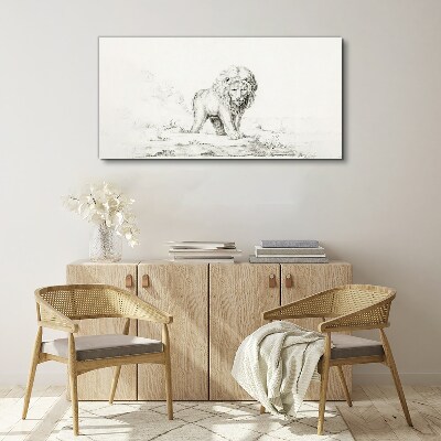 Lion in Contemplation Print on canvas
