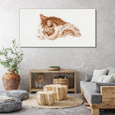 Sleepy cat moment Canvas wall art