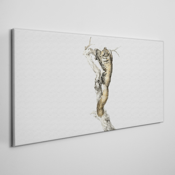Owl on a branch Print on canvas
