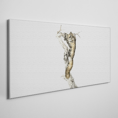 Owl on a branch Print on canvas