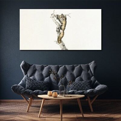 Owl on a branch Print on canvas