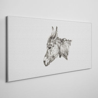 Portrait of a donkey in a monochrome style Canvas wall art