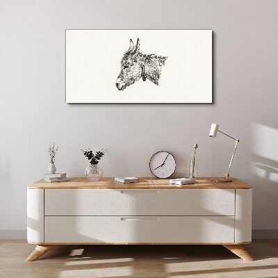 Portrait of a donkey in a monochrome style Canvas wall art