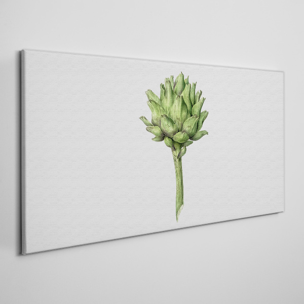Green artichoke on white background Print on canvas