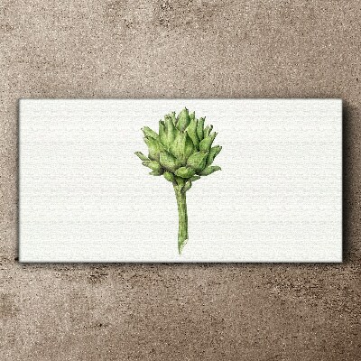 Green artichoke on white background Print on canvas