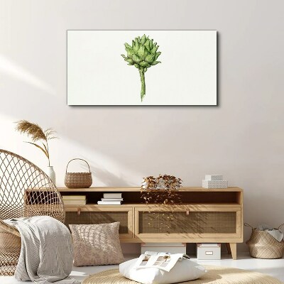 Green artichoke on white background Print on canvas