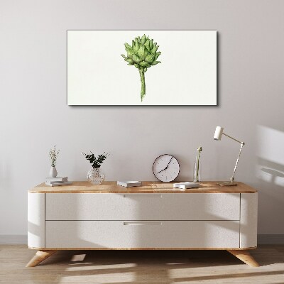 Green artichoke on white background Print on canvas