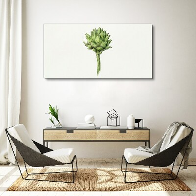 Green artichoke on white background Print on canvas