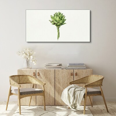 Green artichoke on white background Print on canvas