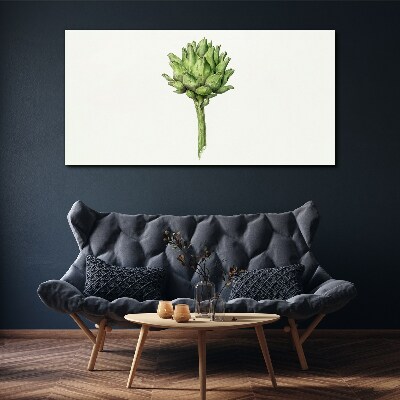Green artichoke on white background Print on canvas