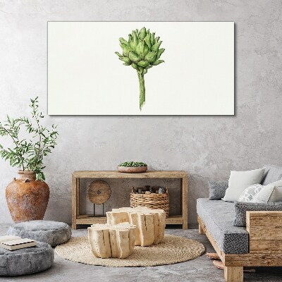 Green artichoke on white background Print on canvas