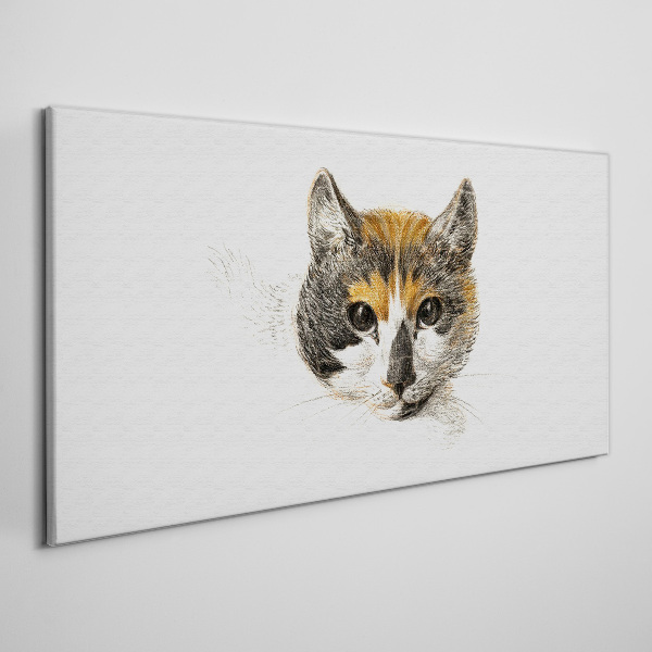 Portrait of a cat in delicate shades Print on canvas