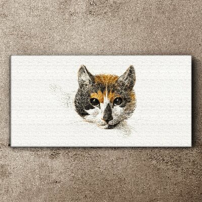 Portrait of a cat in delicate shades Print on canvas