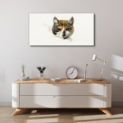 Portrait of a cat in delicate shades Print on canvas
