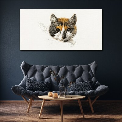 Portrait of a cat in delicate shades Print on canvas