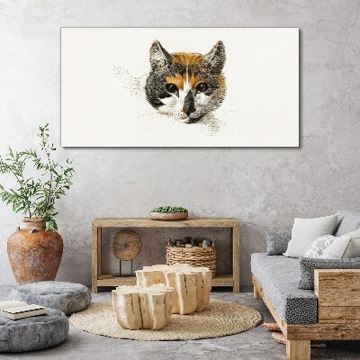 Portrait of a cat in delicate shades Print on canvas