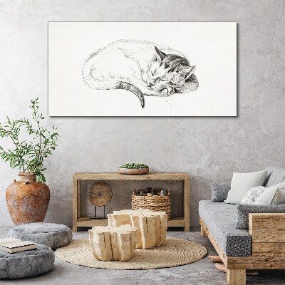 Sleeping cat Canvas wall art