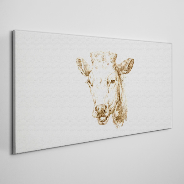 Portrait of a cow in shades of brown Print on canvas