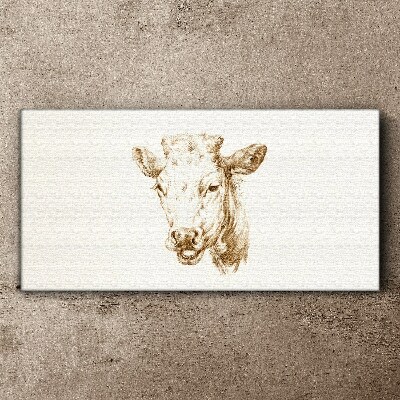 Portrait of a cow in shades of brown Print on canvas