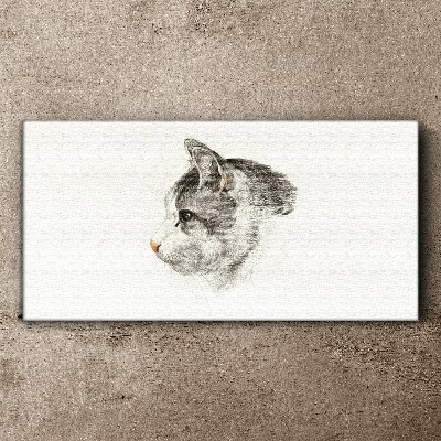 Portrait of a cat on a white background Canvas wall art