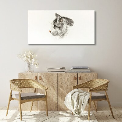 Portrait of a cat on a white background Canvas wall art