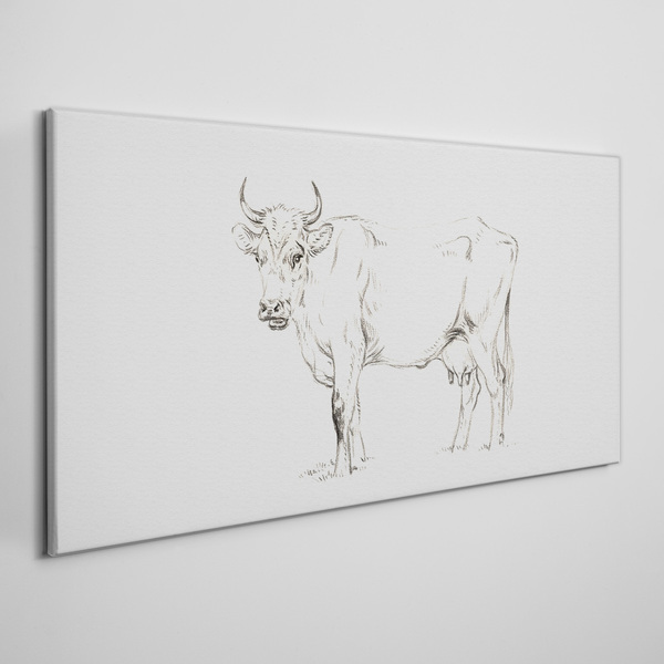 Cow on a white background Print on canvas