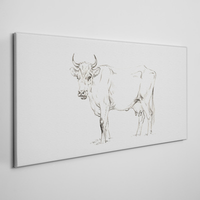 Cow on a white background Print on canvas