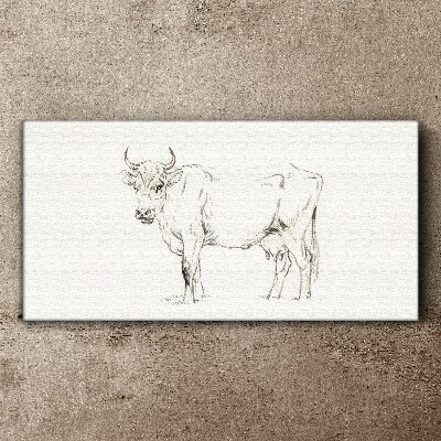 Cow on a white background Print on canvas