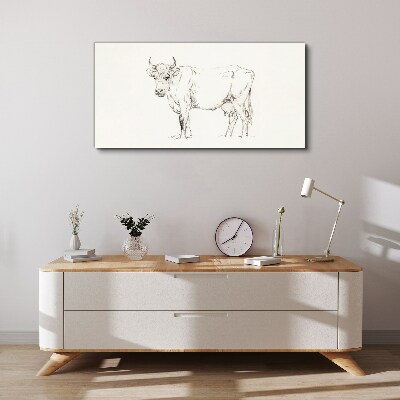 Cow on a white background Print on canvas
