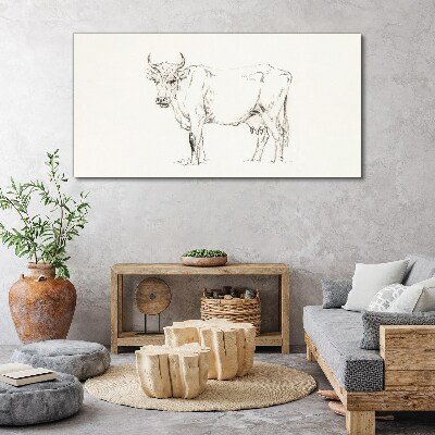 Cow on a white background Print on canvas