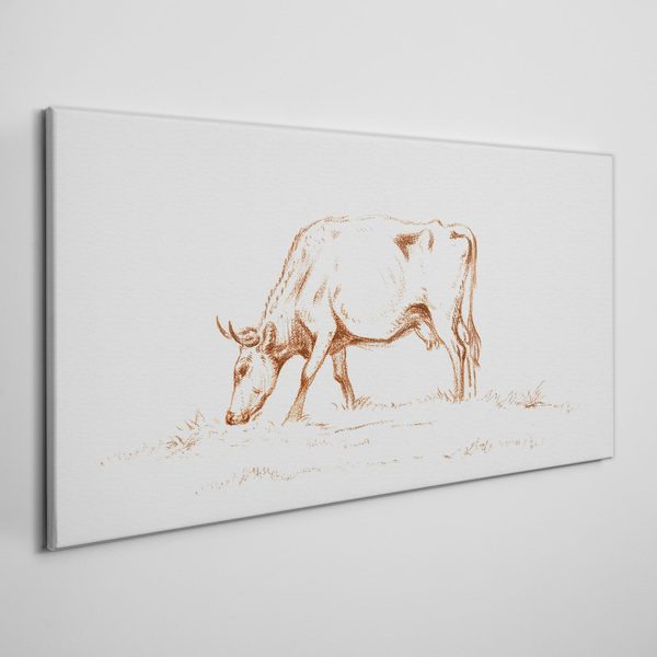Cow in the meadow Canvas wall art