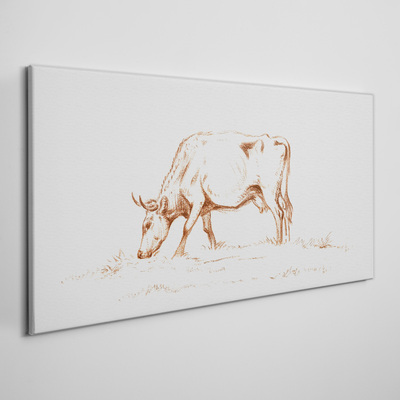Cow in the meadow Canvas wall art