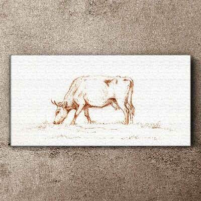 Cow in the meadow Canvas wall art