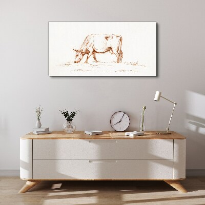 Cow in the meadow Canvas wall art
