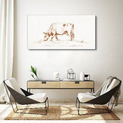 Cow in the meadow Canvas wall art