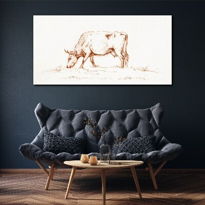 Cow in the meadow Canvas wall art