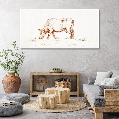 Cow in the meadow Canvas wall art